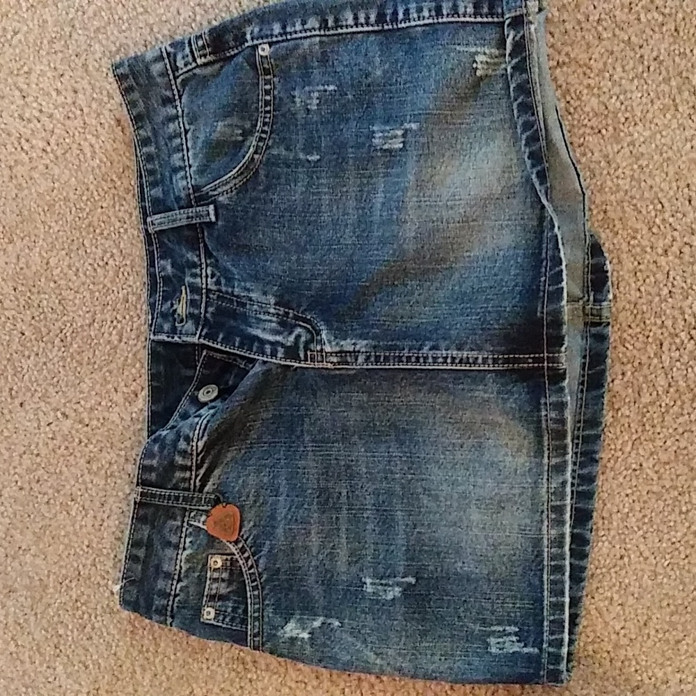 NWT Nana NIII jean skirt size XL BLUE distressed